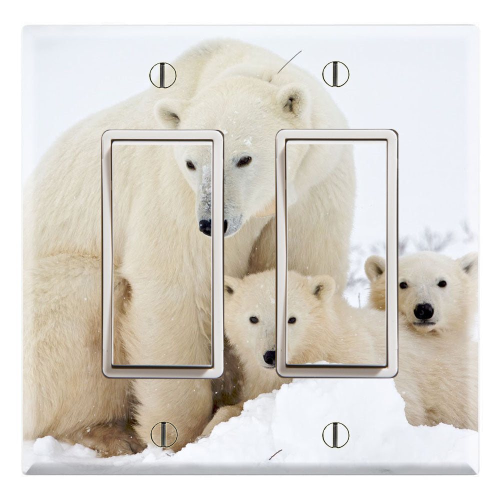 Polar Bear Family in Snow Arctic