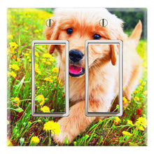 Load image into Gallery viewer, Golden Retriever Puppy Flower Garden