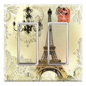 Vintage Lace Pattern Chandelier Paris Eiffel