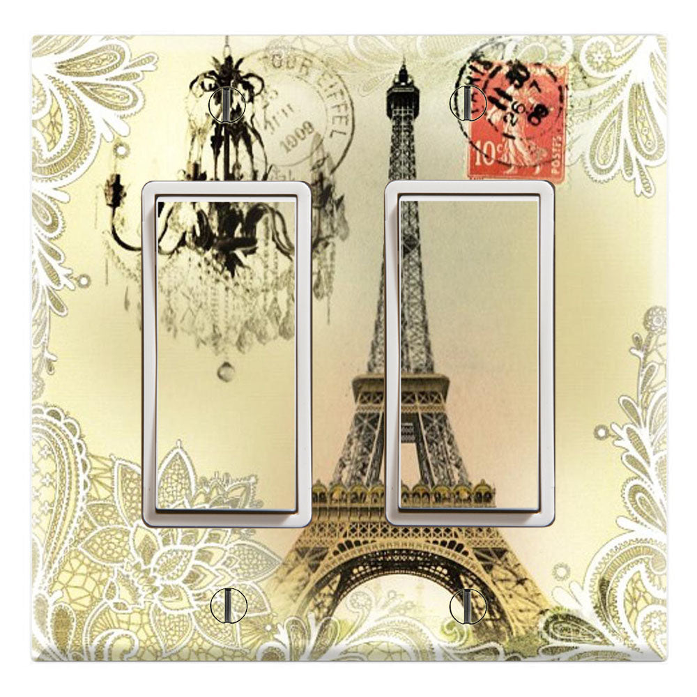 Vintage Lace Pattern Chandelier Paris Eiffel