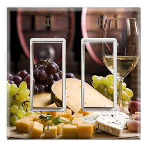 Kitchen Table Wine Cheese Wallpaper