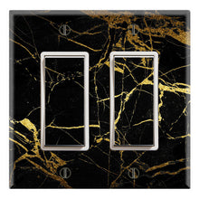 Load image into Gallery viewer, Gold Black Marble Background Print