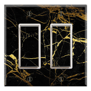 Gold Black Marble Background Print