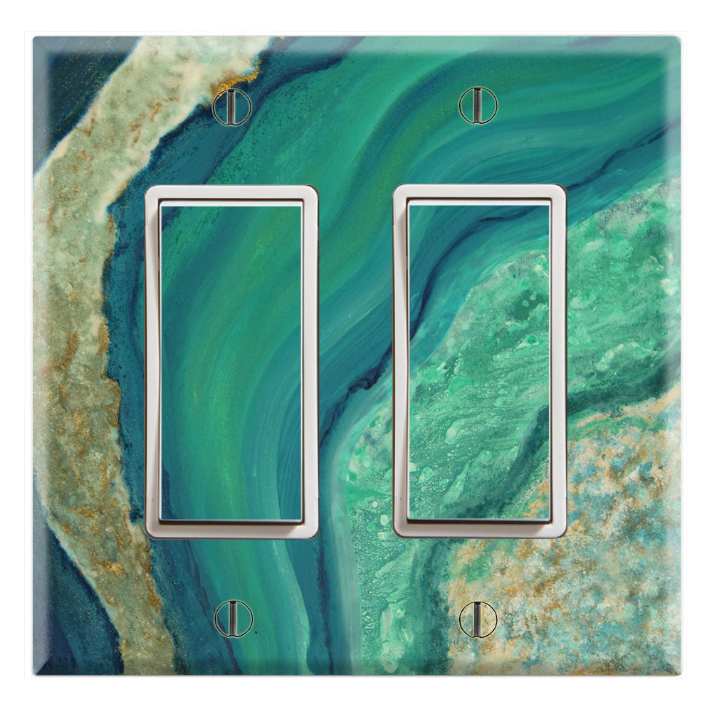 Aerial Bay Waves Coast Marble Print