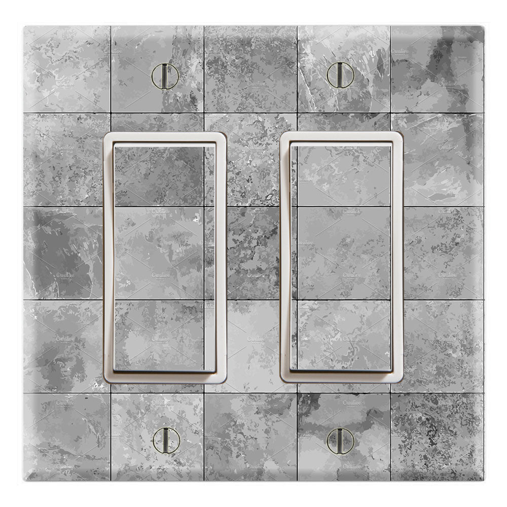 Slate Tile Ceramic Texture Squar Light Gray Print