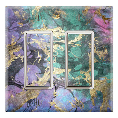 Purple Marble Green Pink Background Print