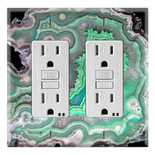 Load image into Gallery viewer, Green Neon Geode Art Design Print